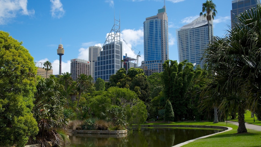 Royal Botanic Gardens que inclui um edifĂcio, uma cidade e um parque