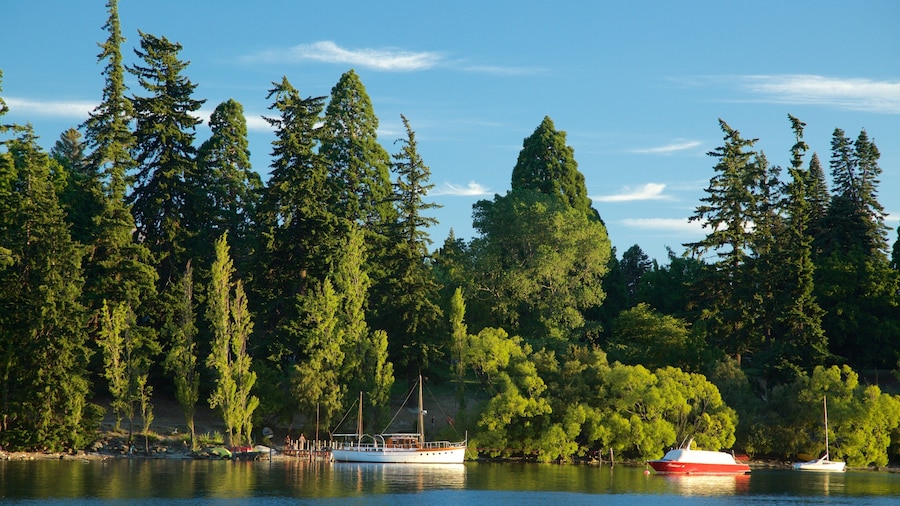 Queenstown Gardens showing a lake or waterhole and a marina