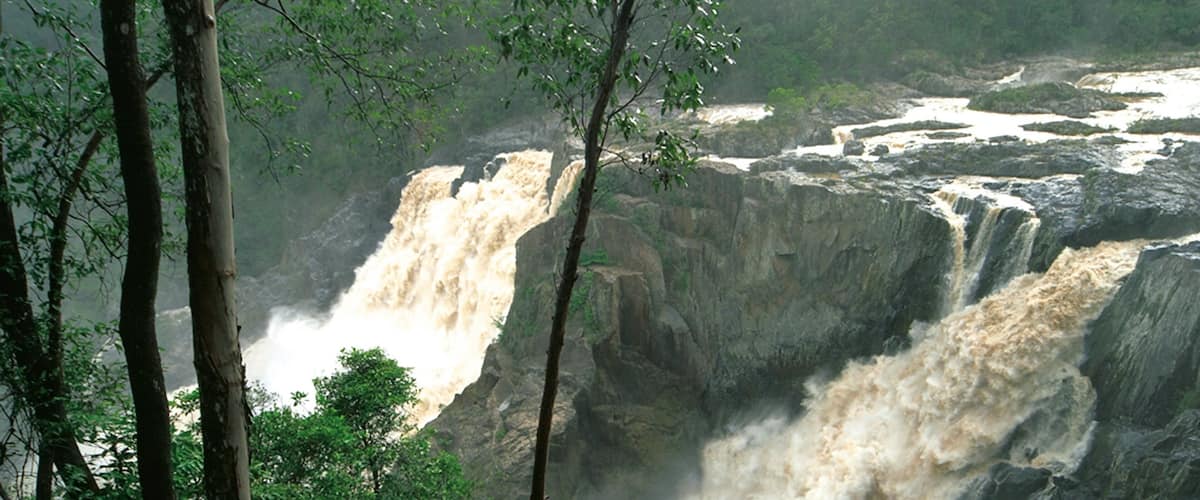Barron Gorge National Park showing a gorge or canyon and a waterfall