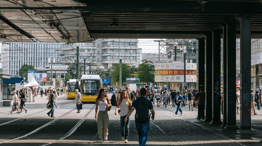 Alexanderplatz which includes street scenes and a city