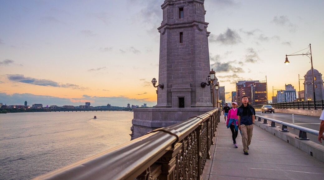 Longfellow Bridge featuring heritage elements, a bridge and a sunset