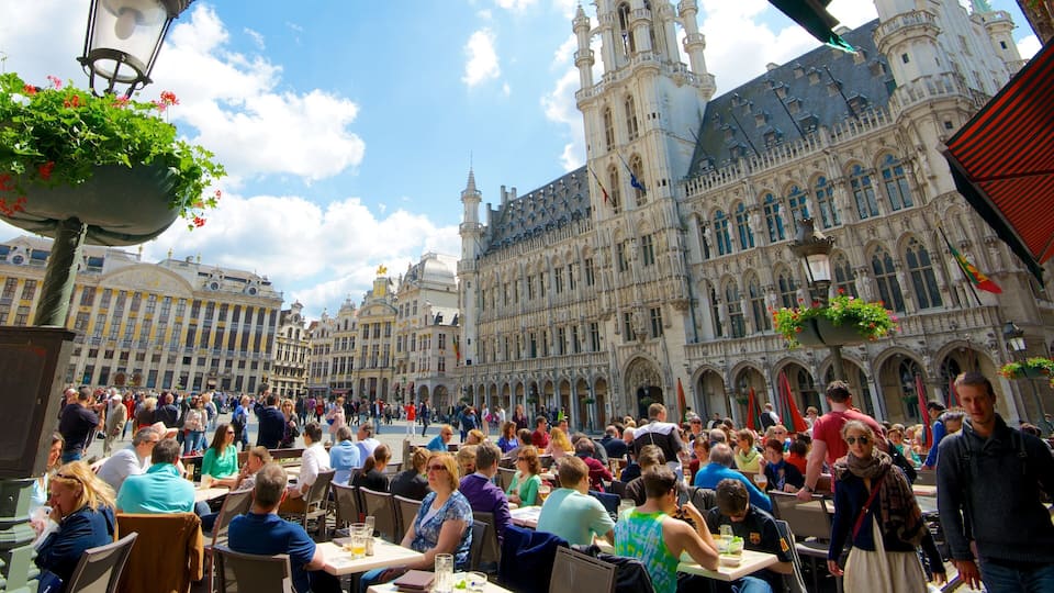 La Grand Place featuring street scenes, château or palace and a square or plaza
