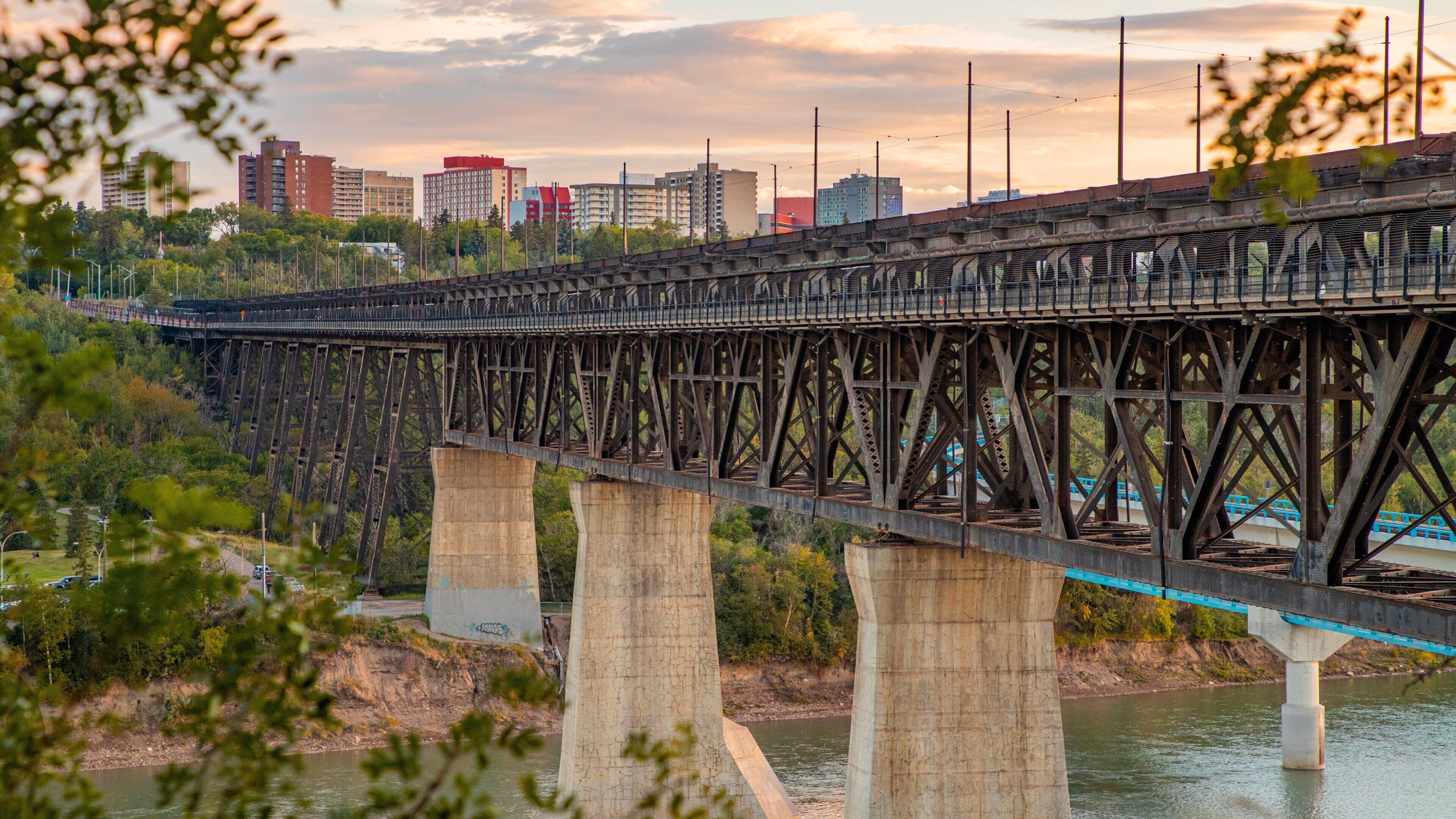 High Level Bridge featuring a sunset, a bridge and a river or creek
