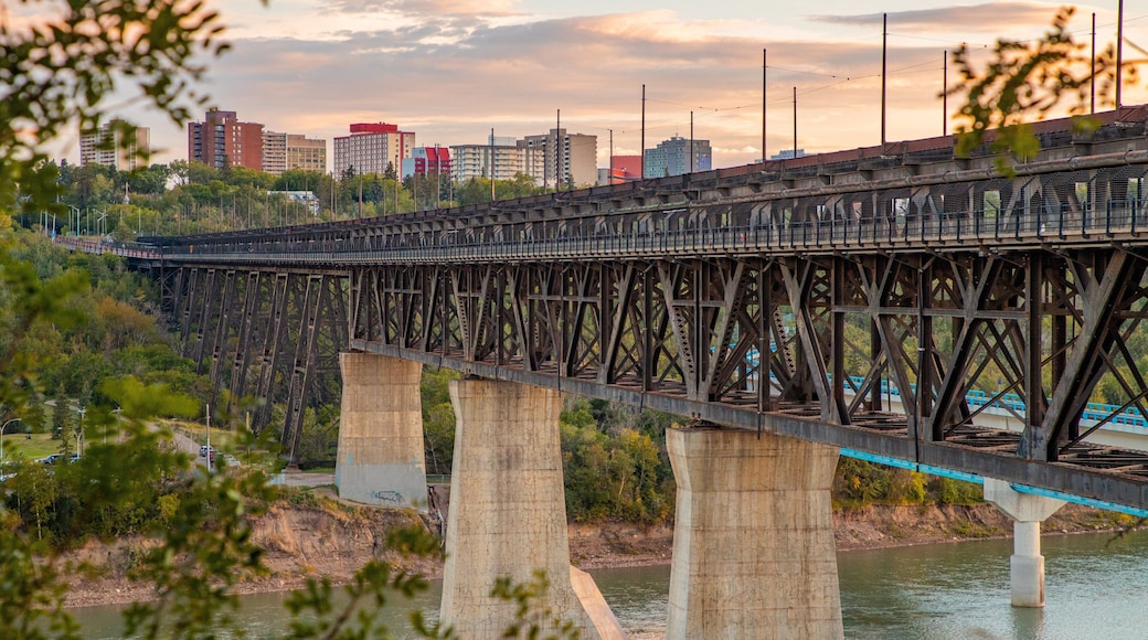 High Level Bridge featuring a sunset, a bridge and a river or creek