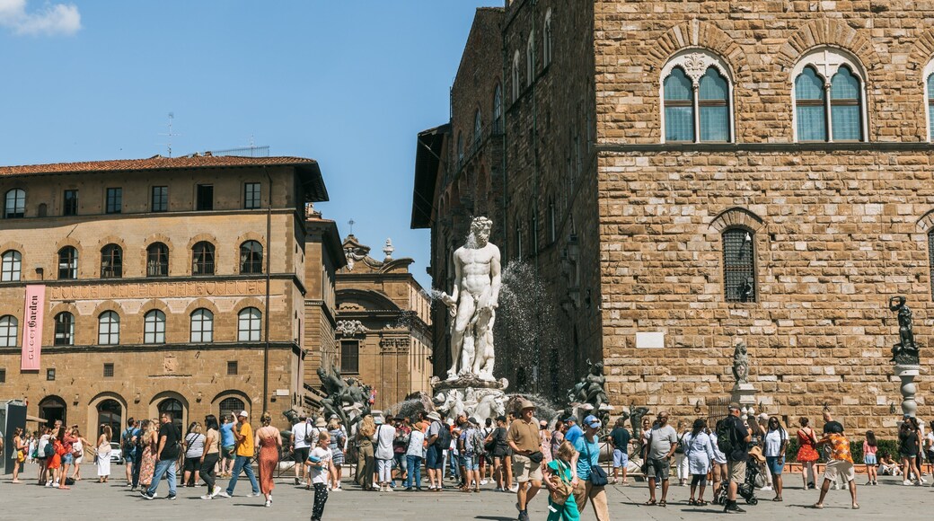 Piazza della Signoria which includes a statue or sculpture, a city and heritage elements
