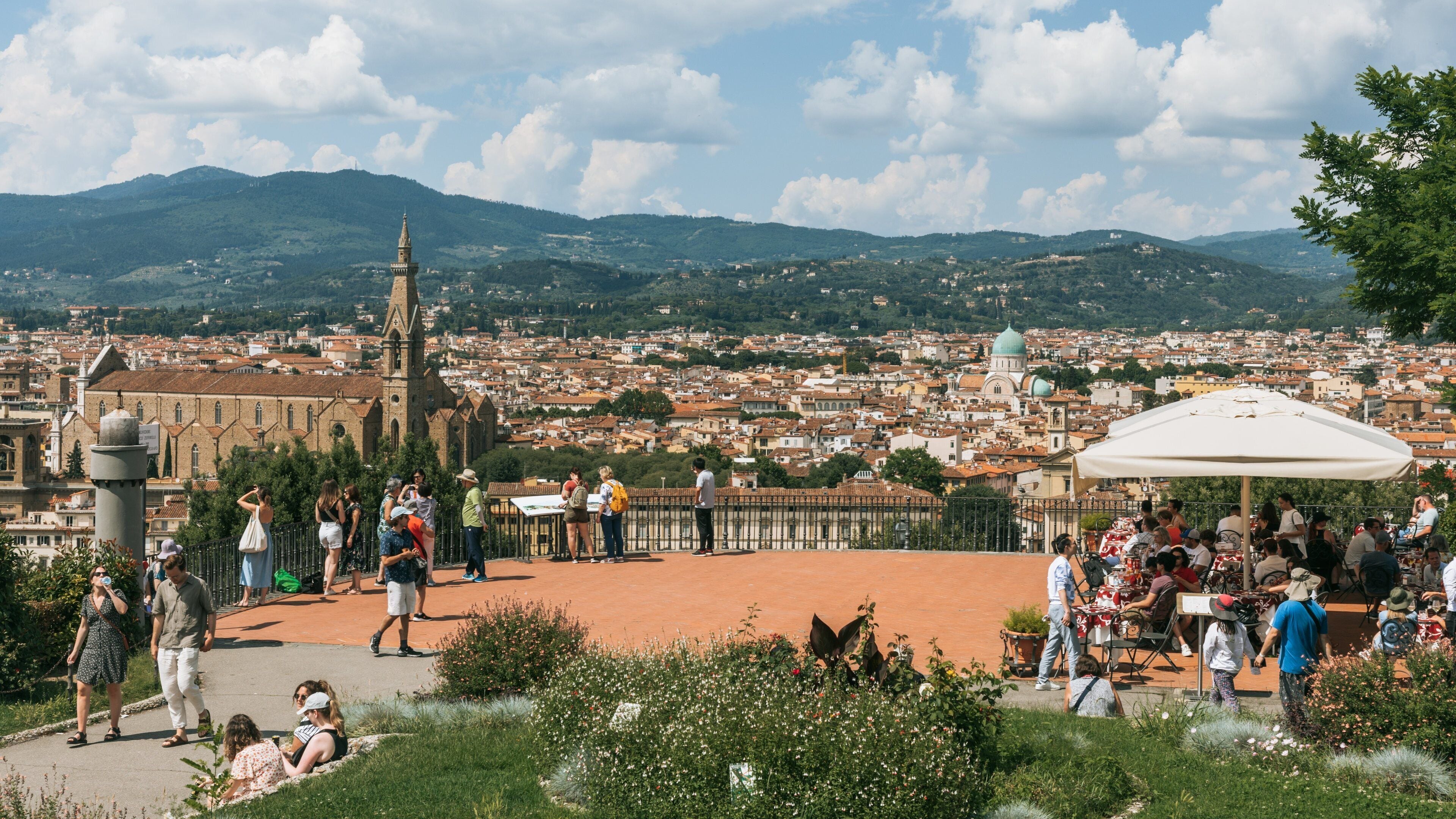 Piazzale Michelangelo featuring views, a city and landscape views
