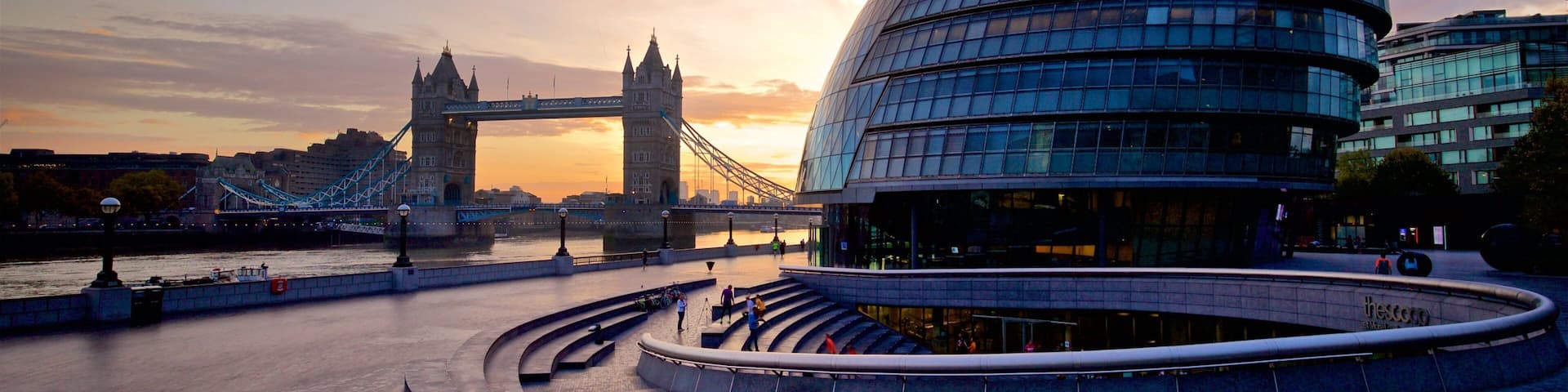 Tower Bridge featuring modern architecture, a city and a bridge