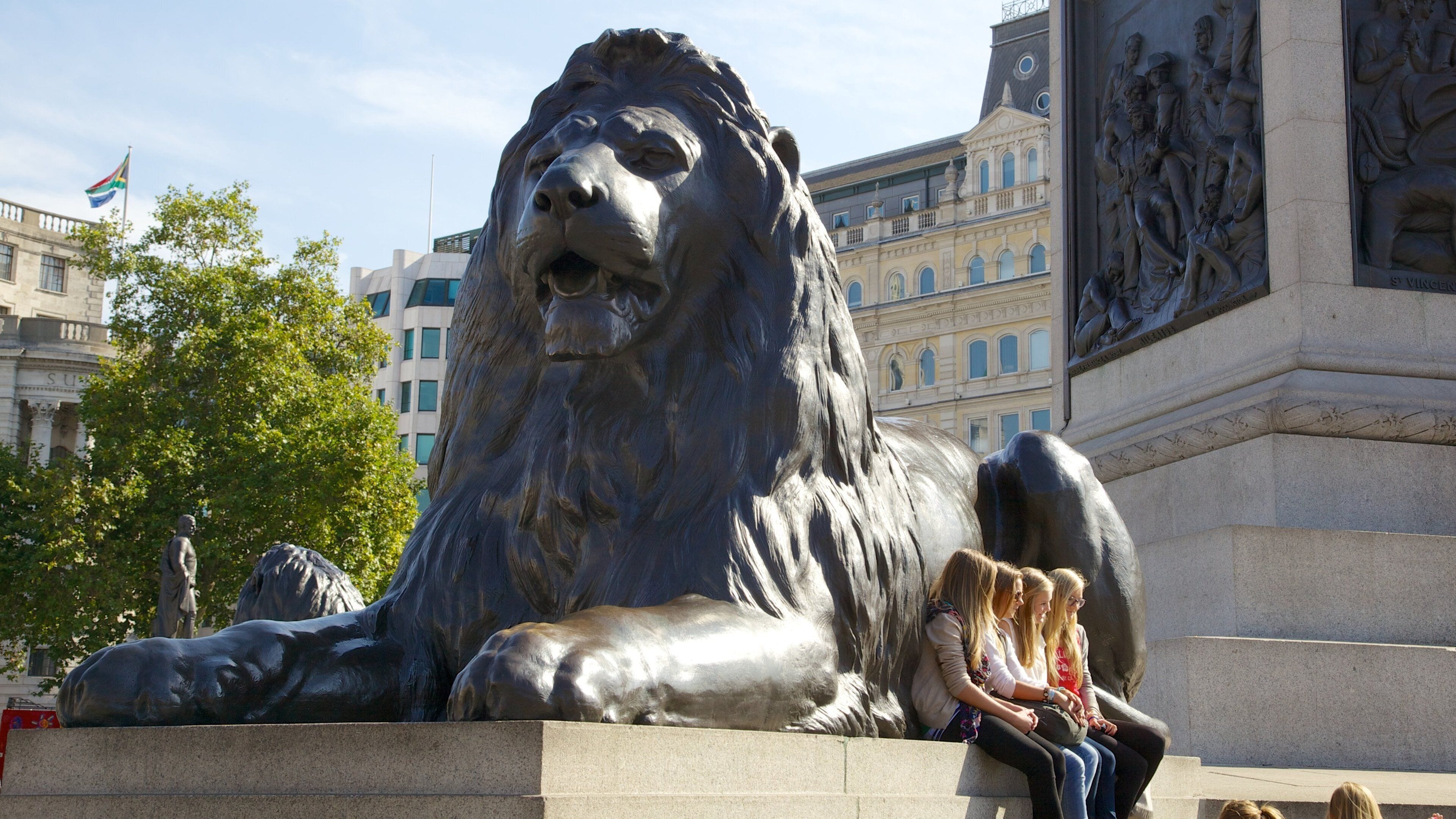 Trafalgar Square which includes outdoor art, a monument and a memorial
