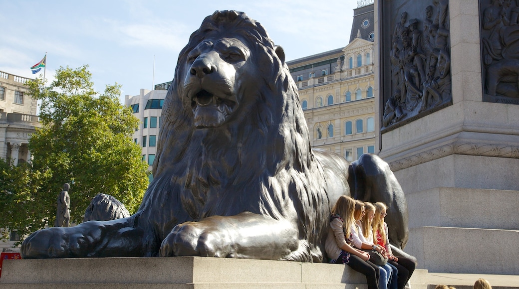 Trafalgar Square which includes outdoor art, a monument and a memorial