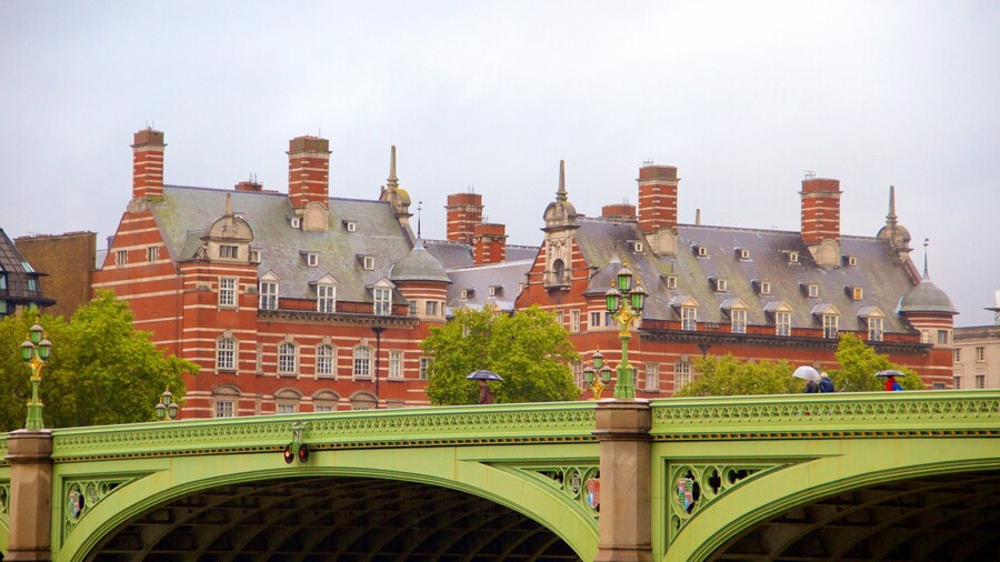 Westminster Bridge featuring a bridge and heritage architecture