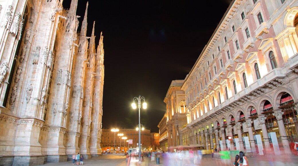 Piazza del Duomo featuring a church or cathedral, street scenes and heritage architecture