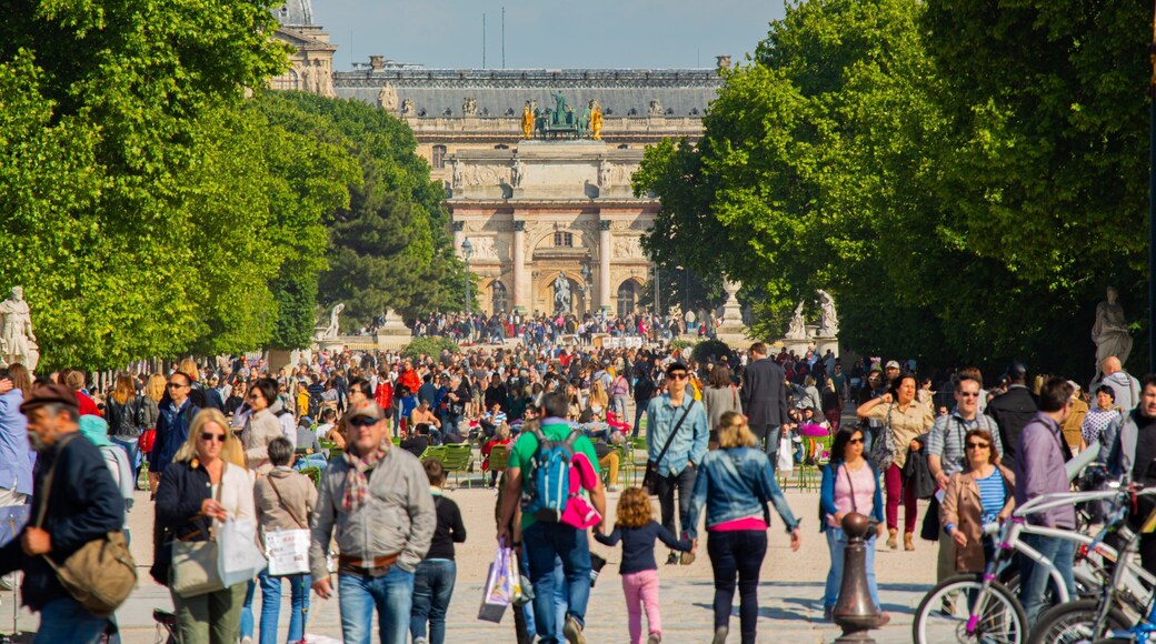 Place de la Concorde featuring street scenes and a square or plaza as well as a large group of people
