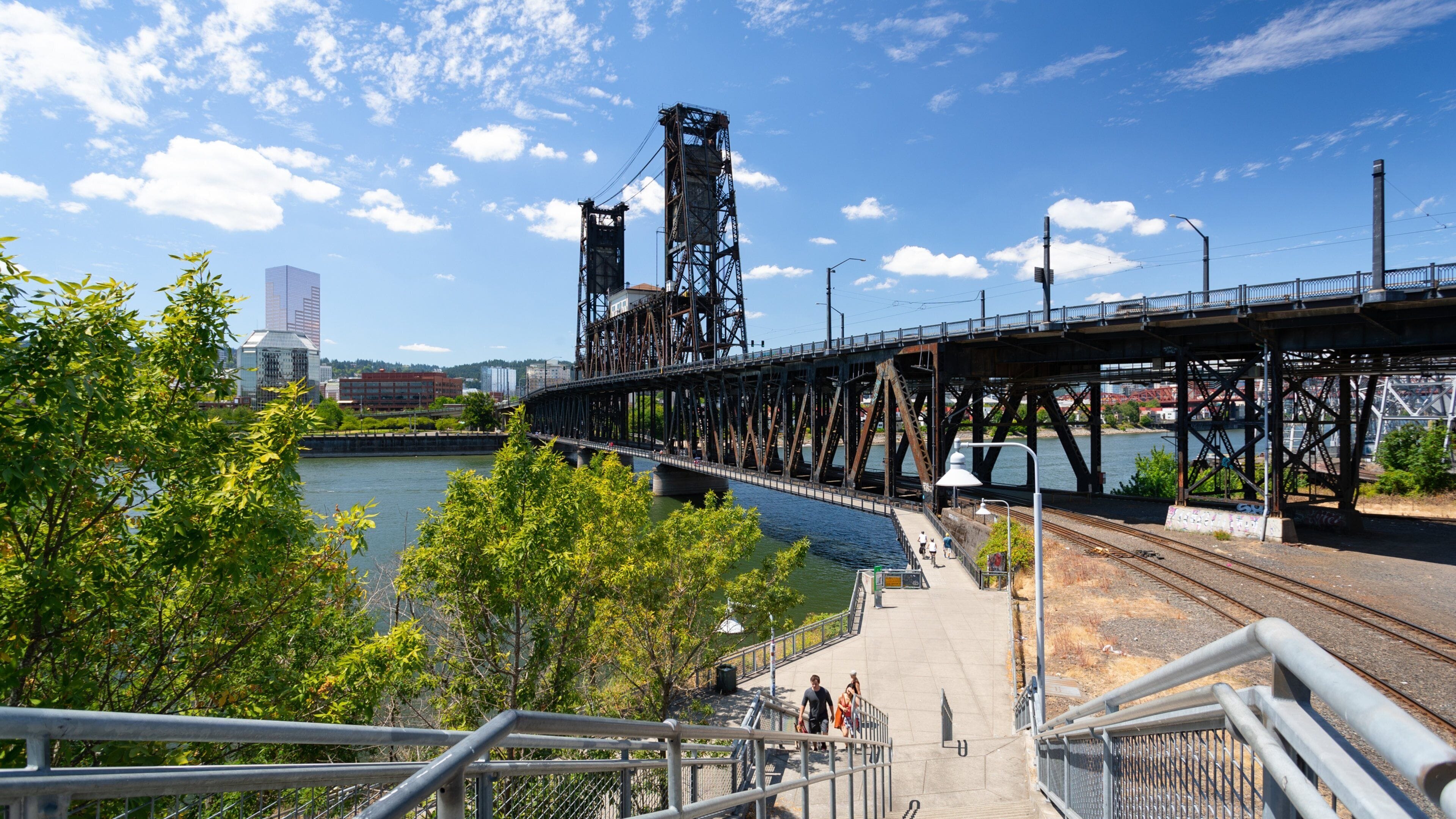 Steel Bridge which includes a bridge and a river or creek
