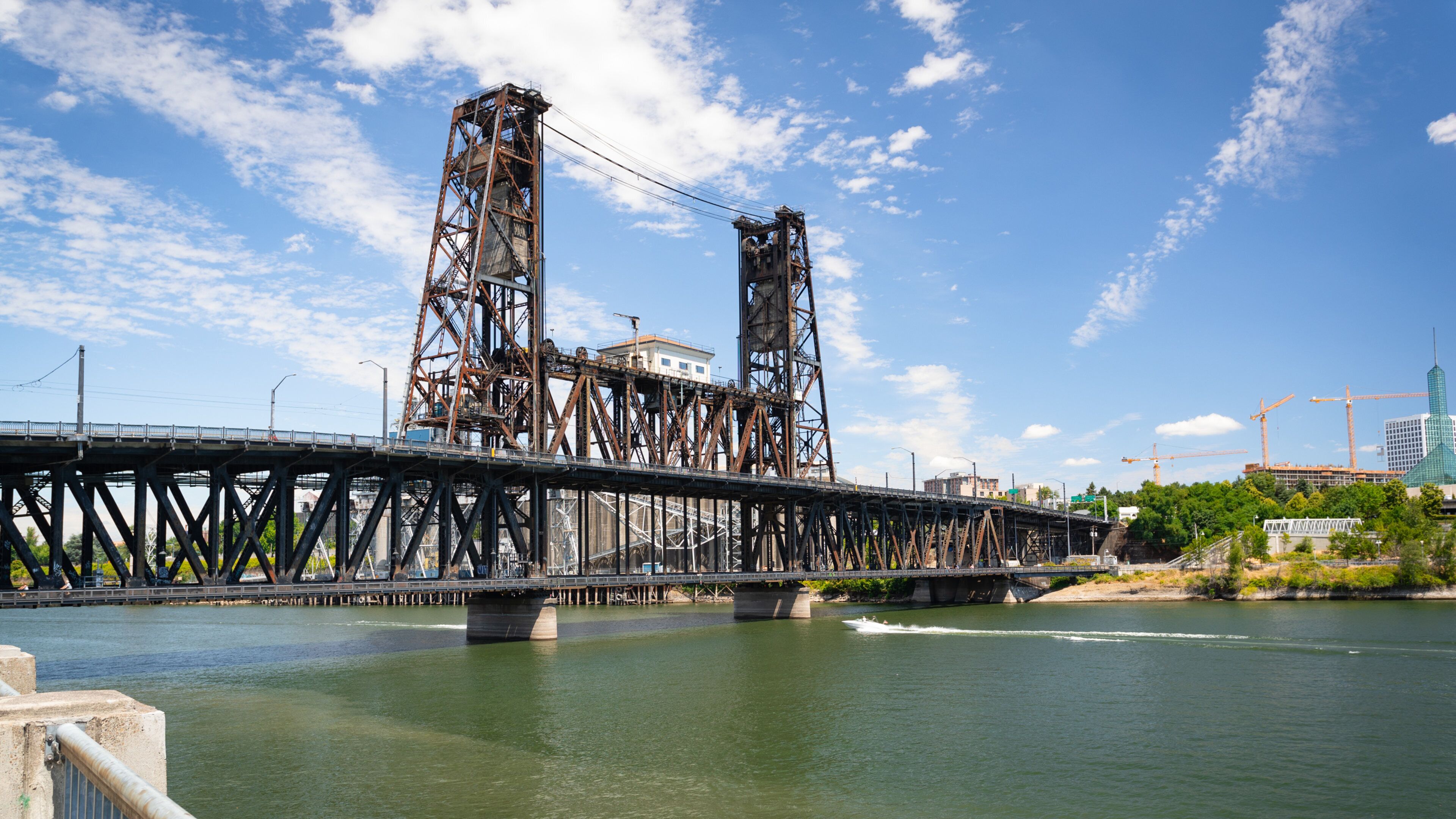 Steel Bridge showing a bridge and a river or creek