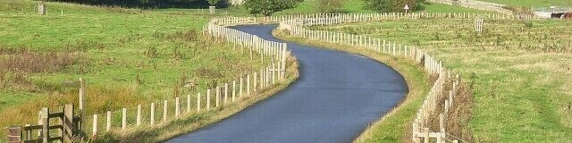 Road at Netherton The road from Rothbury approaches Netherton Burnfoot.