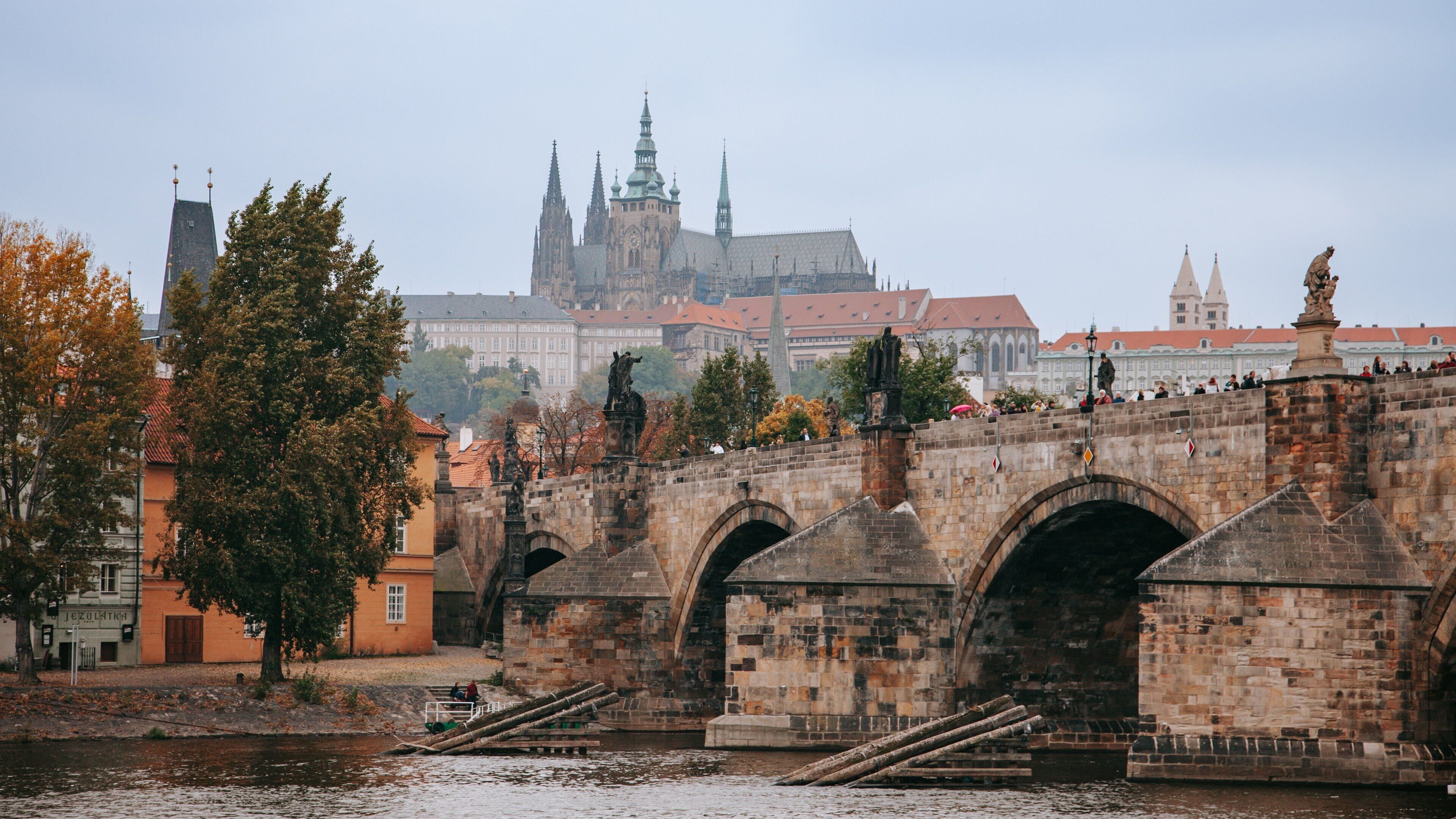 Charles Bridge featuring heritage architecture, a bridge and a river or creek