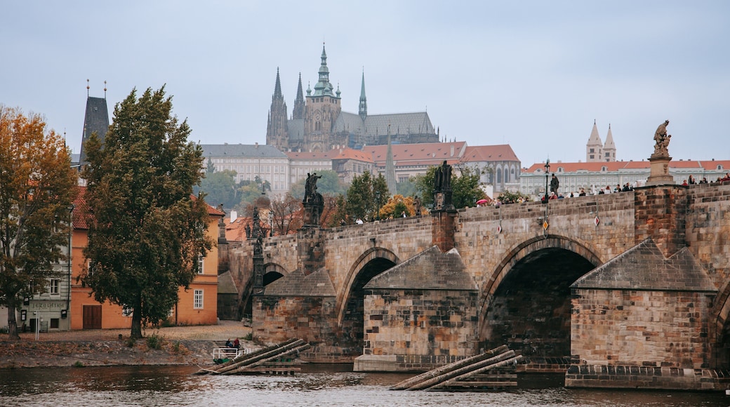 Charles Bridge featuring heritage architecture, a bridge and a river or creek
