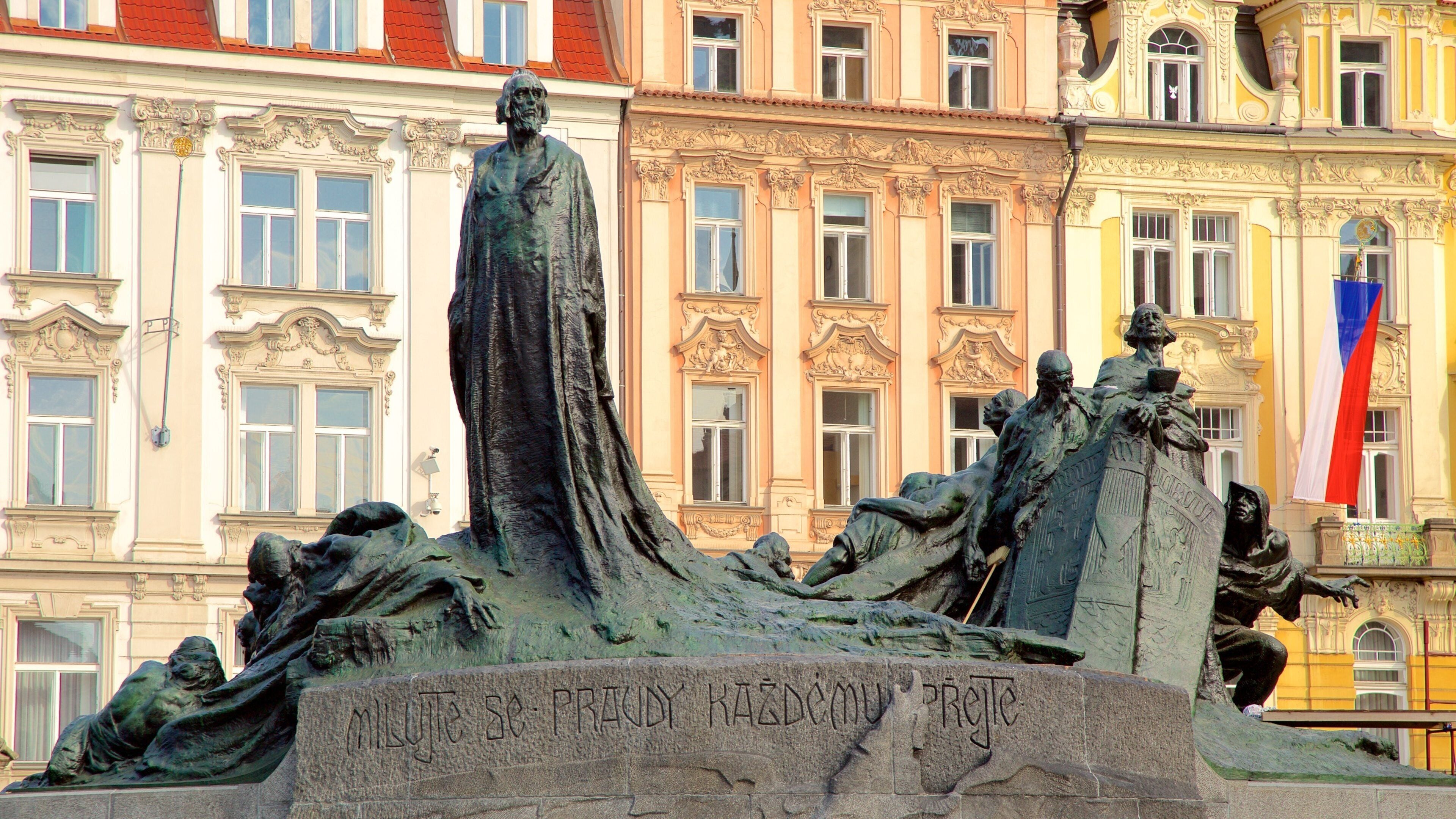 Old Town Square featuring a city, a statue or sculpture and heritage elements