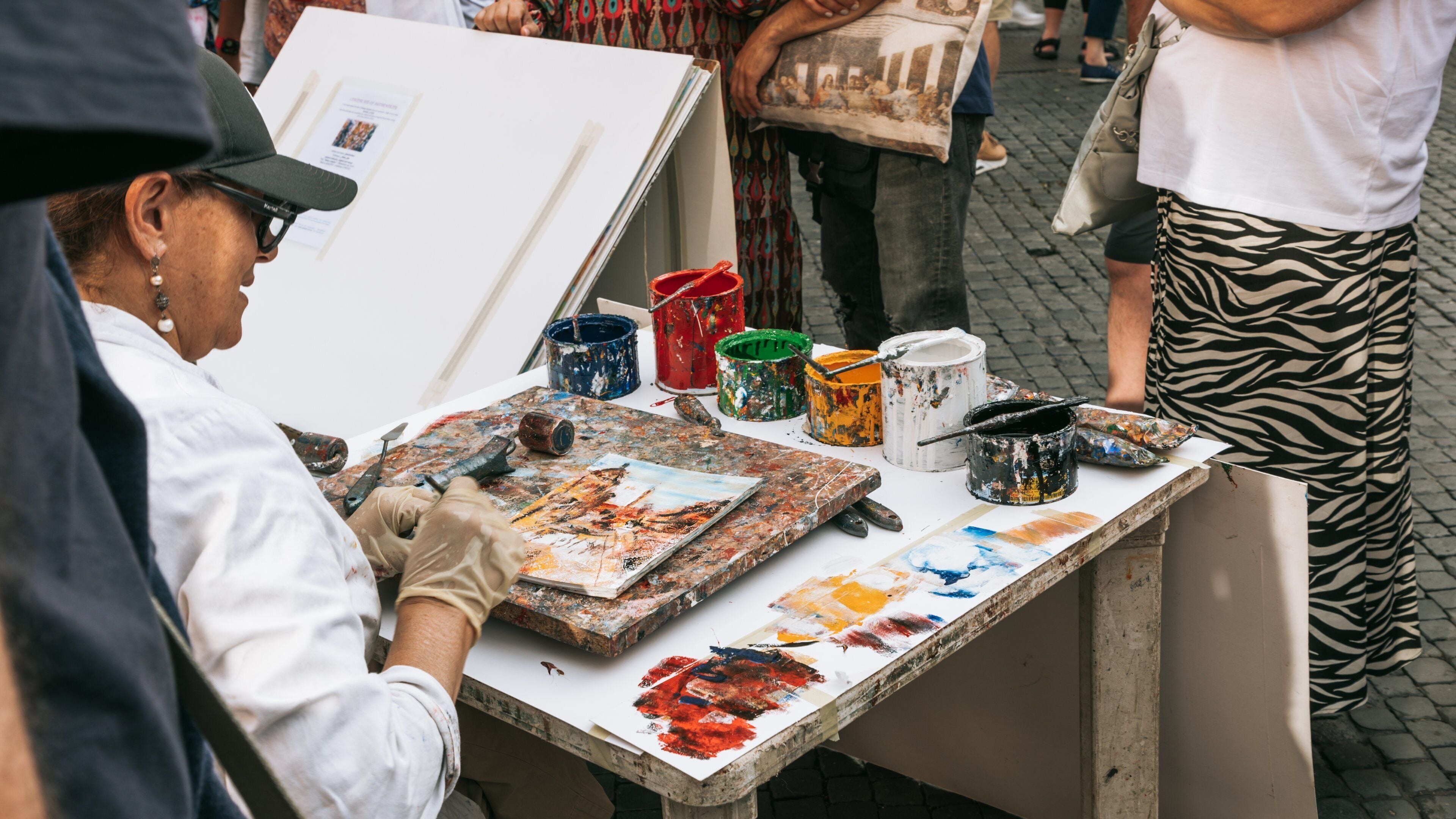 Piazza Navona featuring street scenes, art and outdoor art