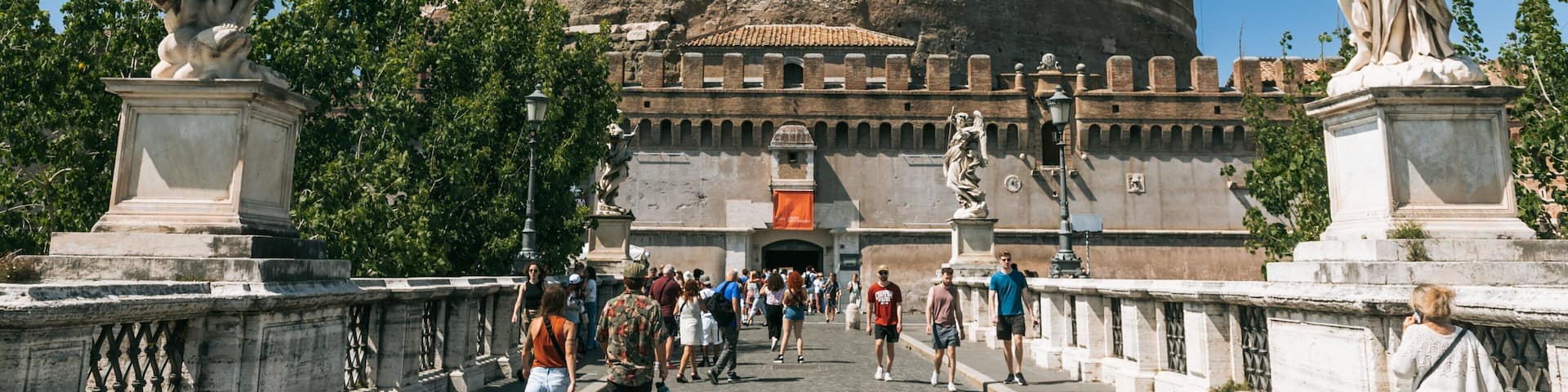 Ponte Sant\'Angelo featuring street scenes, a bridge and heritage architecture
