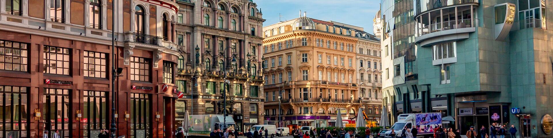 Stephansplatz square and Graben street in center of Vienna, Austria