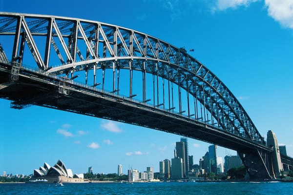 Opera House and Sydney Harbour Bridge, Sydney, New South Wales, Australia
