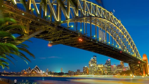 新南威爾斯 呈现出 夜景, 橋梁 和 摩天樓