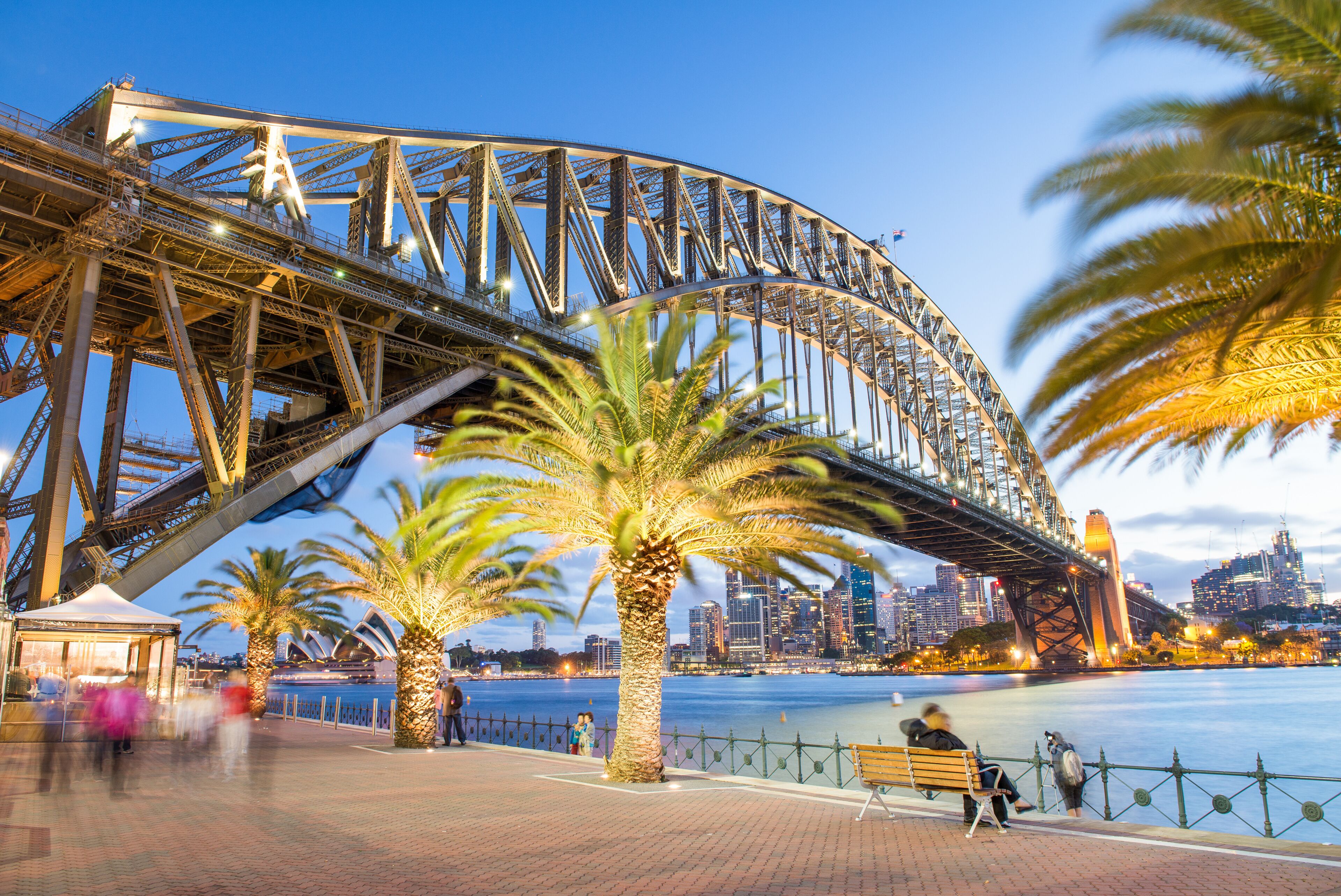Magnificence of Sydney Harbour Bridge at dusk