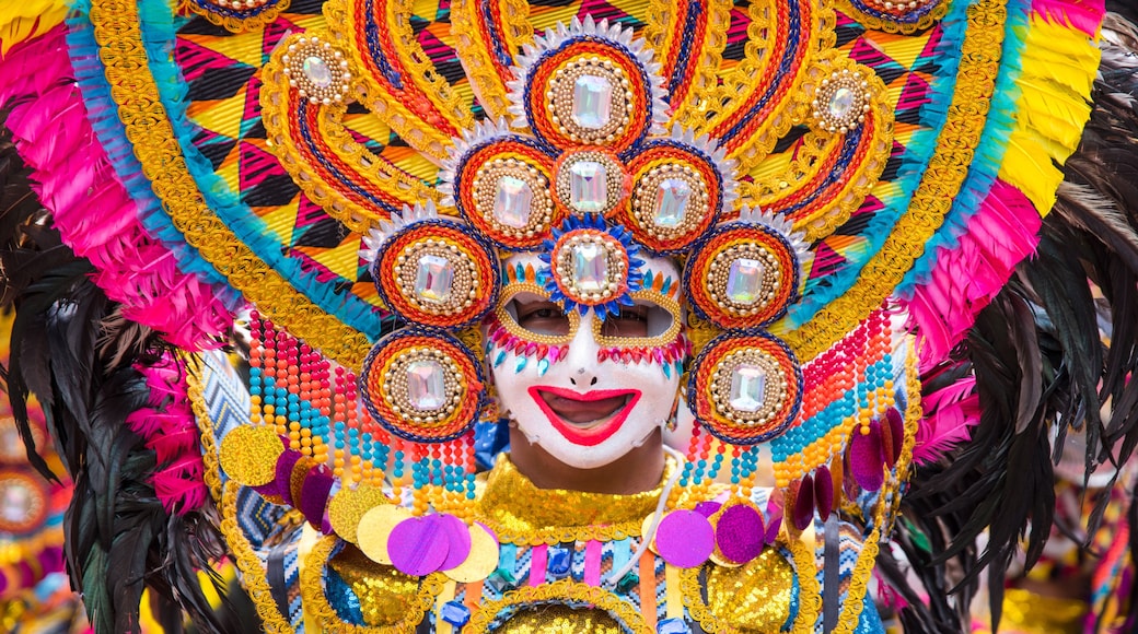 Colorful smiling mask of Masskara Festival, Bacolod City, Philippines