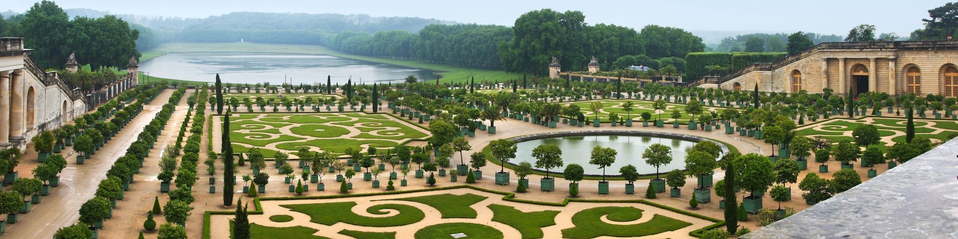 Landscaping architecture of palace Versailles, France