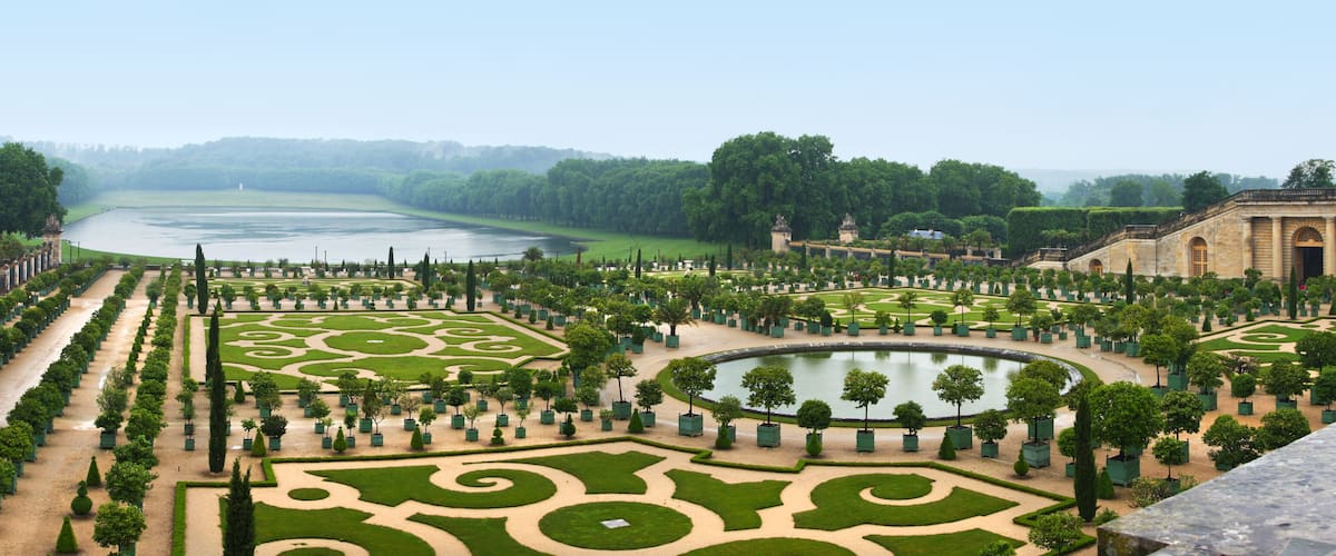 Landscaping architecture of palace Versailles, France