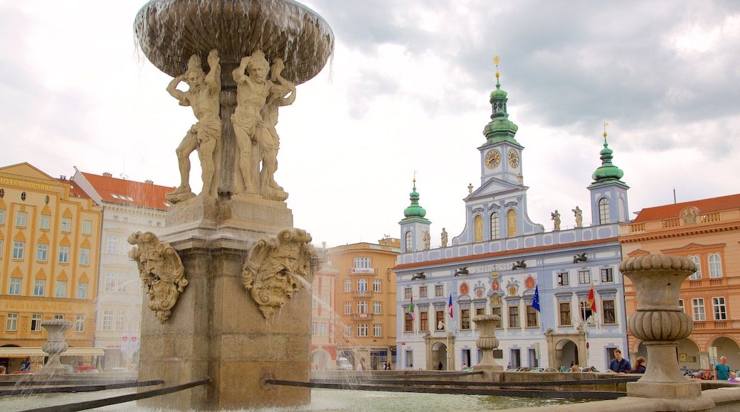 Ceské Budejovice mostrando una fuente y una ciudad