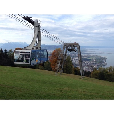 The Pfänder is the so called house mountain of Bregenz. From up here there is a good view of the Voralps (Säntis on the left), Bregenzerwald, lake of Konstanz, Lindau, Friederichshafen, and off course Bregenz itself.
There is a game park on top and a nice restaurant with a view (...). There is also a cable car if you think the climb is too much for you. With clear skies, both are worth your while.
http://www.pfaenderbahn.at/en/Home/tabid/67/Default.aspx