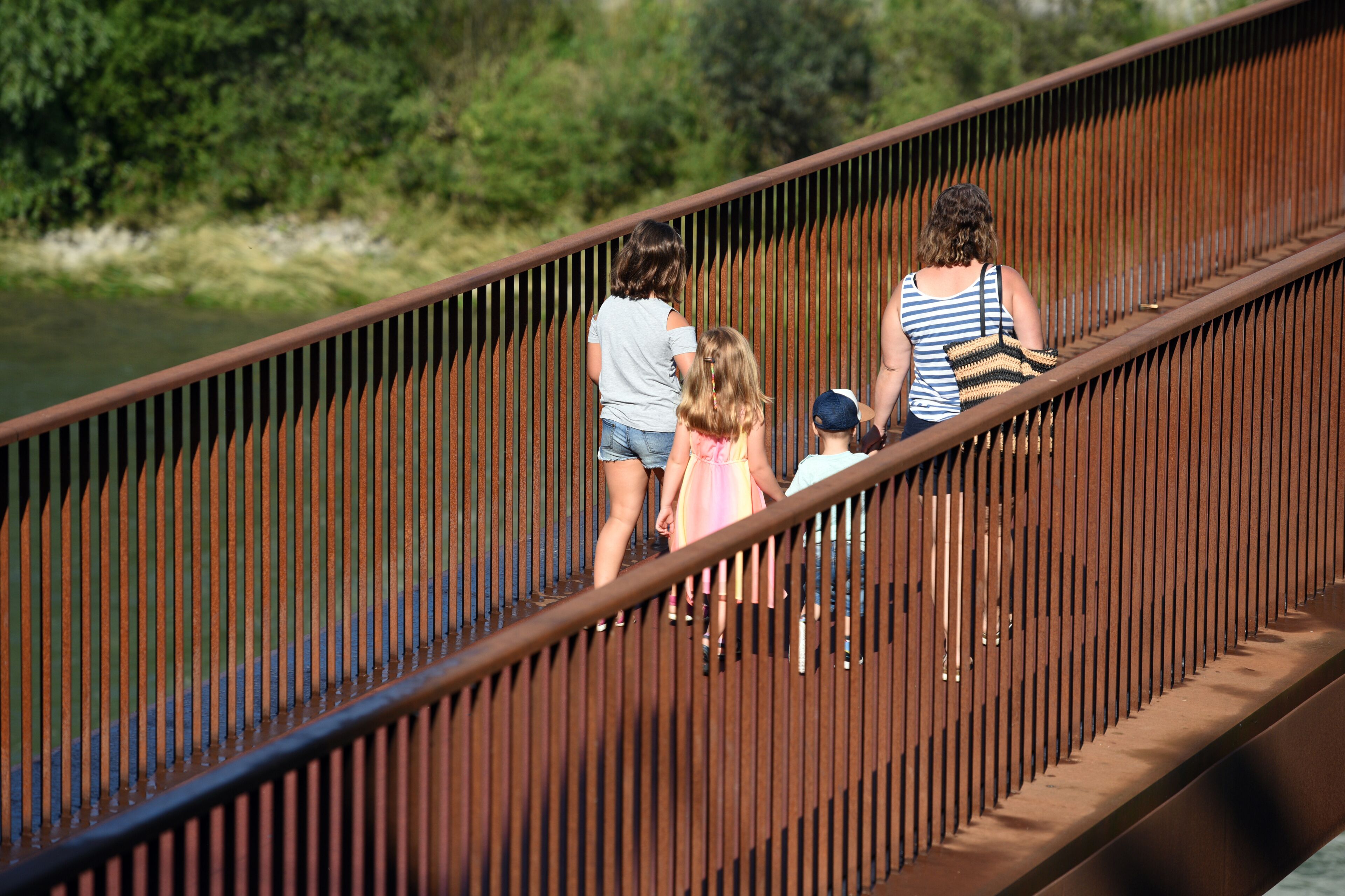 Brücke "Ennssteg" in Steyr, Oberösterreich, Österreich, Europa