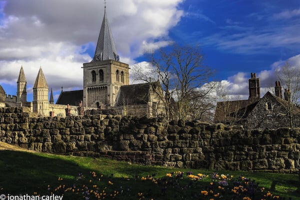beautiful cathedral and important Norman castle out of shot, in the middle of a quaint small city steeped in history with plenty of nice cafes and restaurants