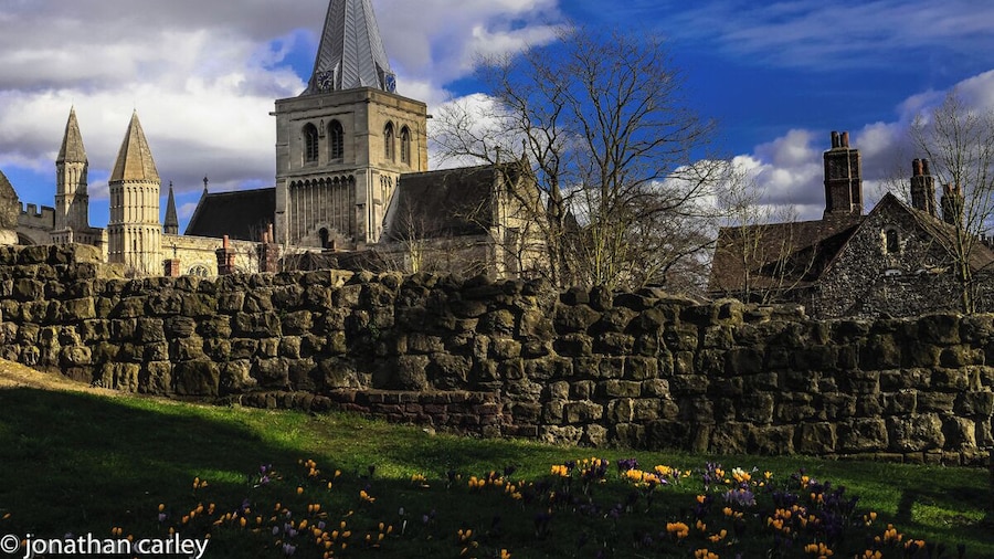 beautiful cathedral and important Norman castle out of shot, in the middle of a quaint small city steeped in history with plenty of nice cafes and restaurants