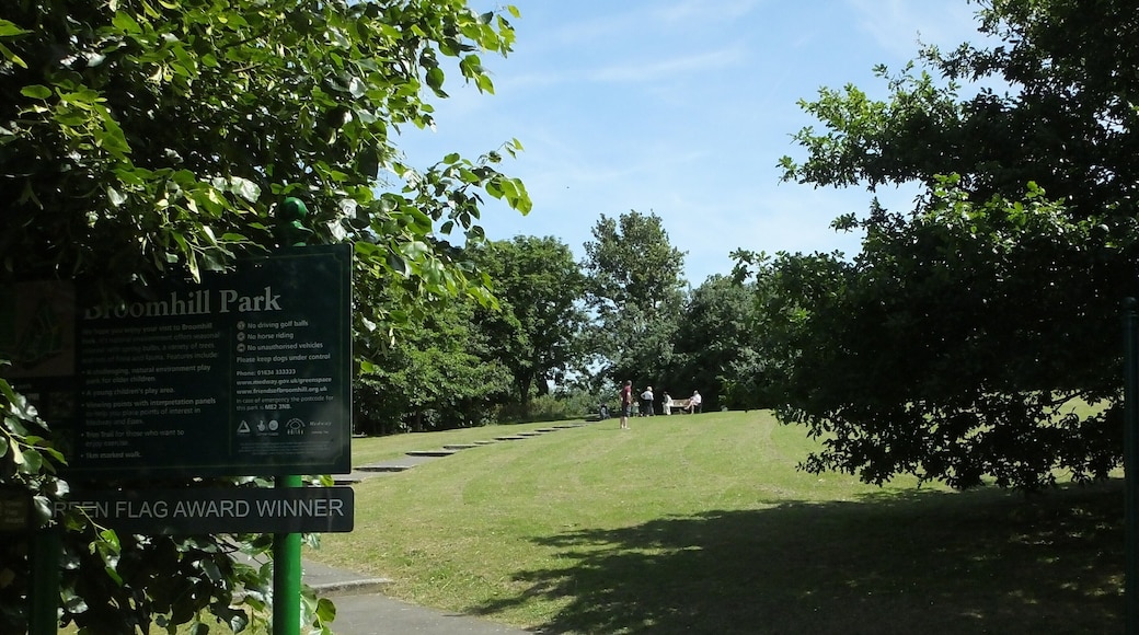 The Broomhill Park is a community supported park in Strood, Kent. It features a view over the River Thames estuary and over the River Medway. The Friends of Broom hill organise annual events around the soltice. The 2014 event celebrated the completion of landscaping work and the Broomhill human sundial.