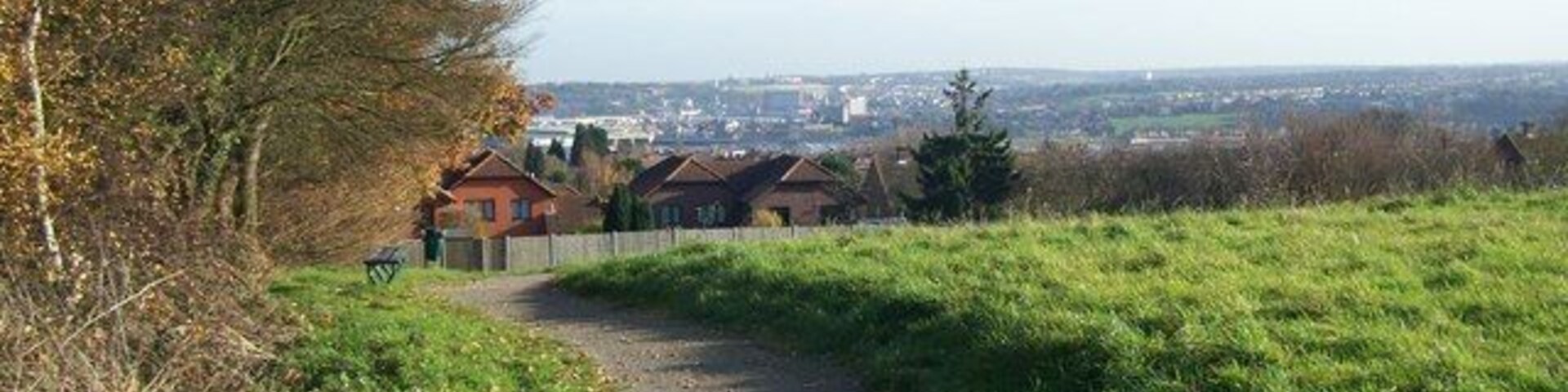 Rede Common Along side A2 Watling Street. Looking towards Rochester. Has excellent views (on a clear day) of Medway Valley.