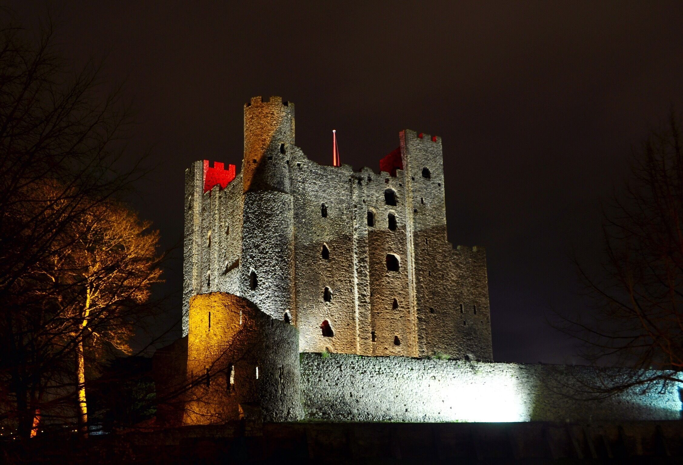 Rochester Castle at night