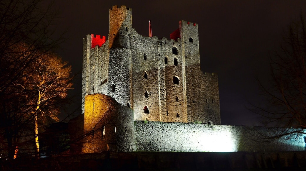 Rochester Castle at night