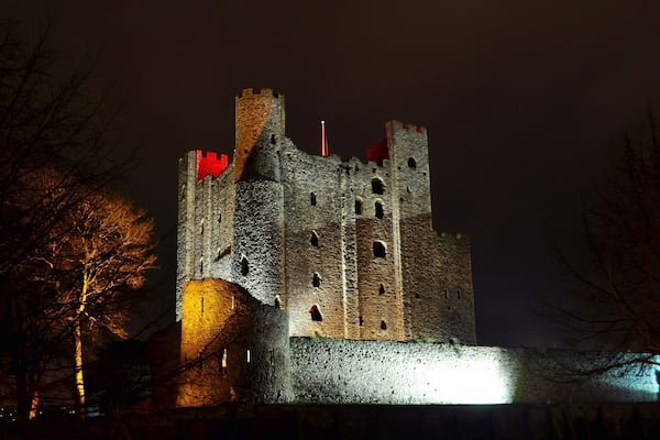 Rochester Castle at night