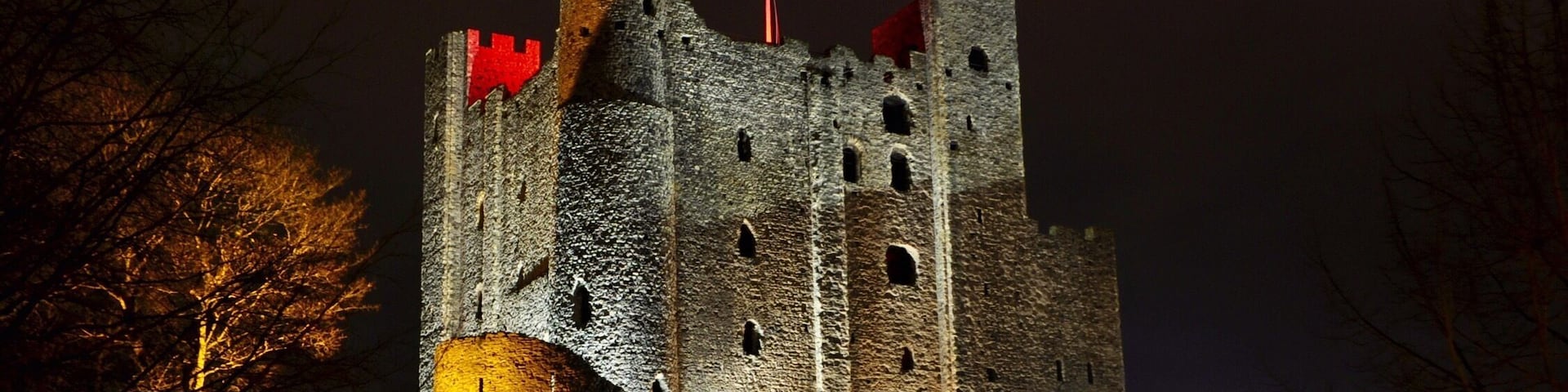 Rochester Castle at night