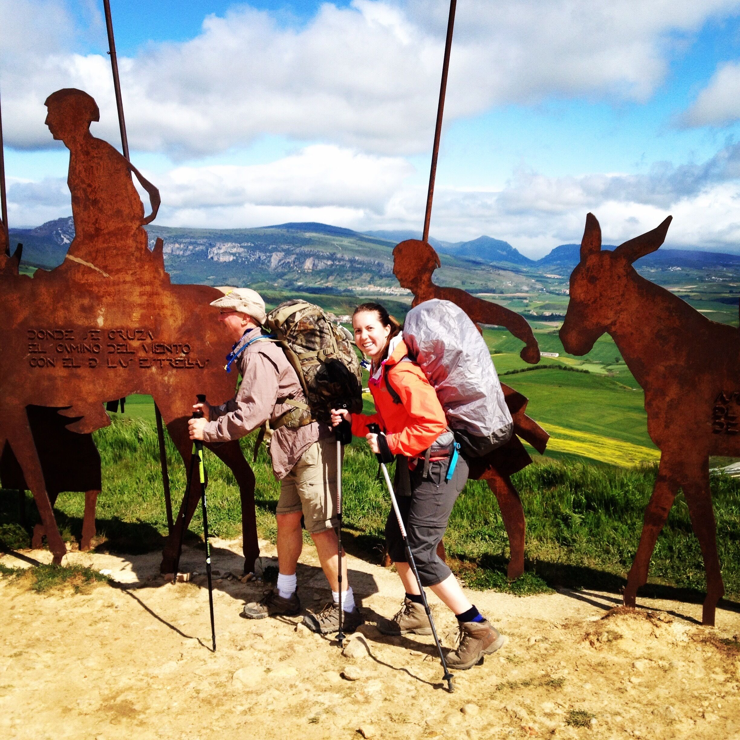 One of the most amazing experiences of my life. Here on el Camino you see massive windmills and these historic bronze figures of pilgrims. Buen Camino! 