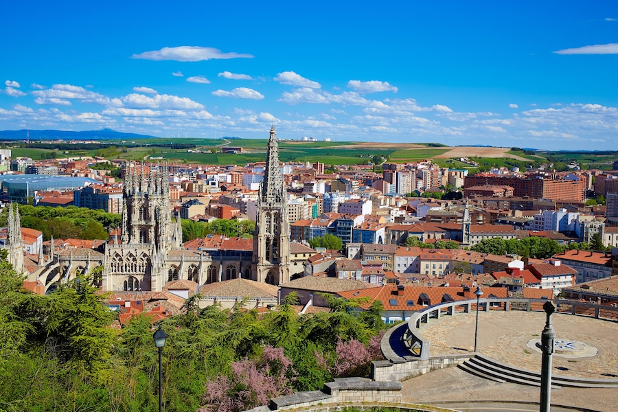 Burgos aerial view skyline with Cathedral in Castilla Leon of Spain, Shutterstock ID 340173497, Purchase Order: SP-1506 Go Guides, Order Number: , Client/Licensee: Faa Praharnpap, Other: Hcom budget