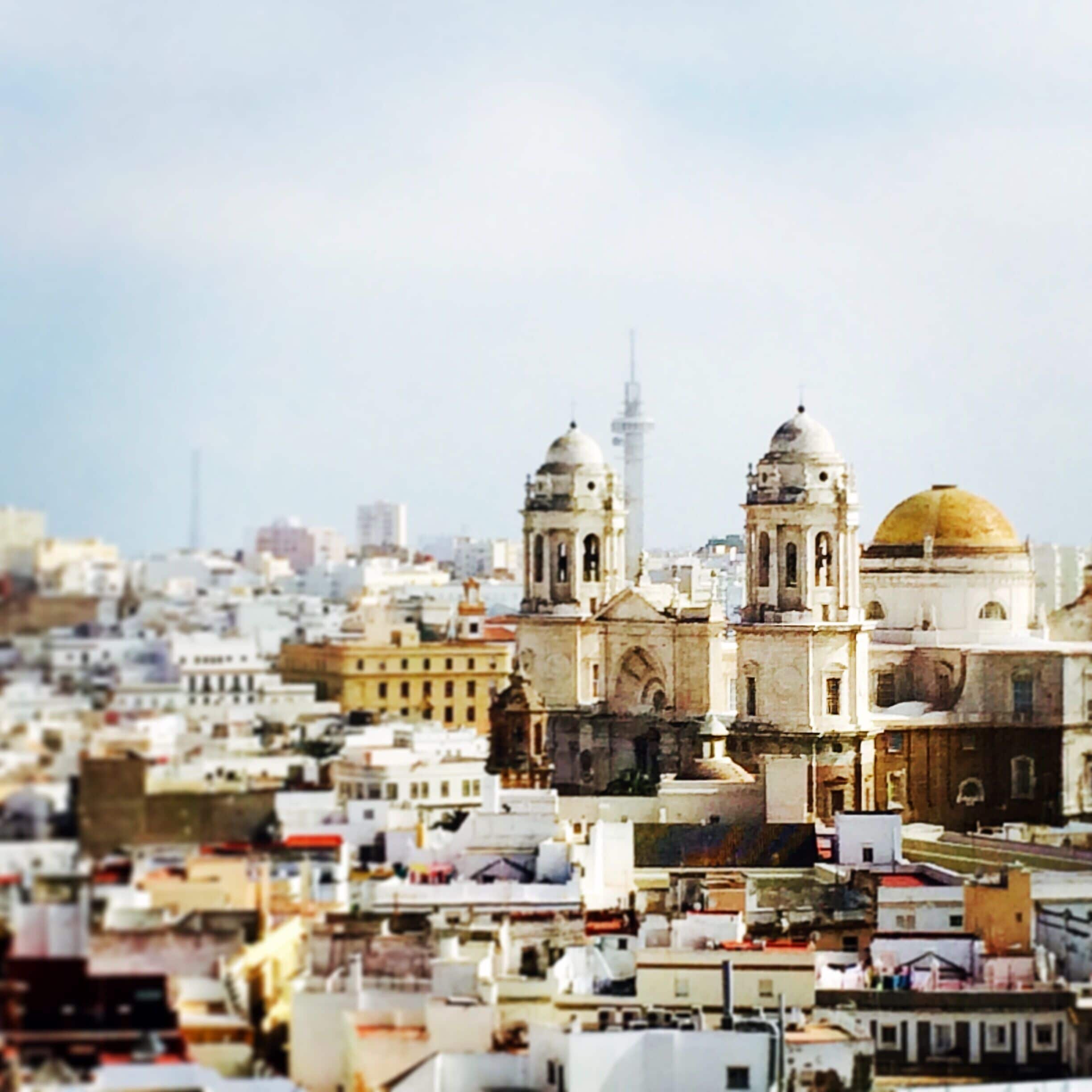 View of Cadiz Cathedral from Torre Tavira. The tower is home to a brilliant camera obscura. 