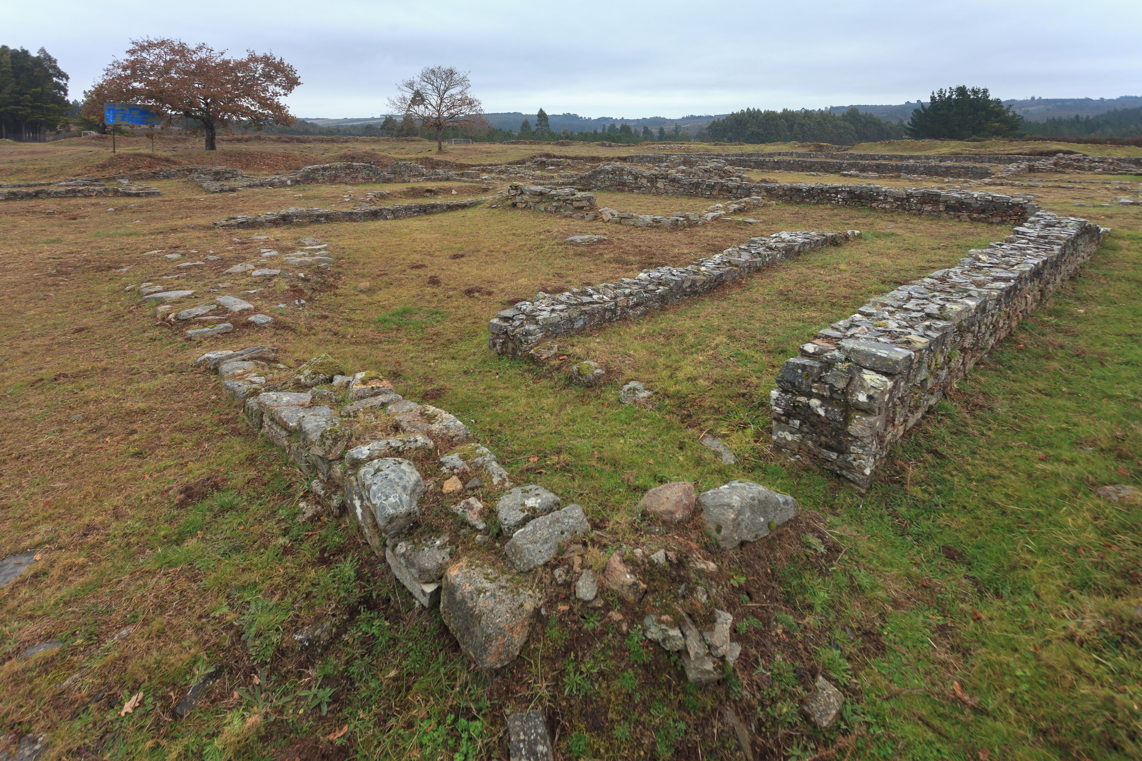 Ancient Roman castra of A Ciadella, Sobrado, Galicia (Spain).