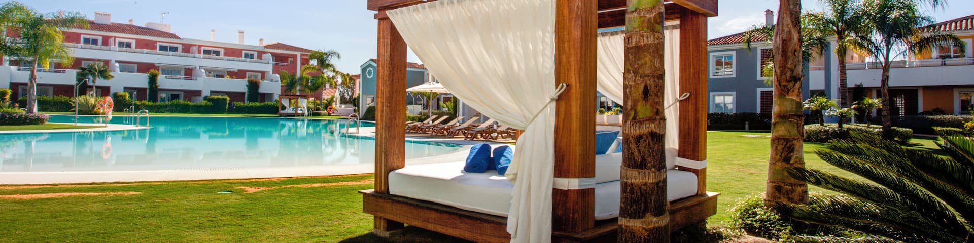 Luxury sun lounger at holiday resort