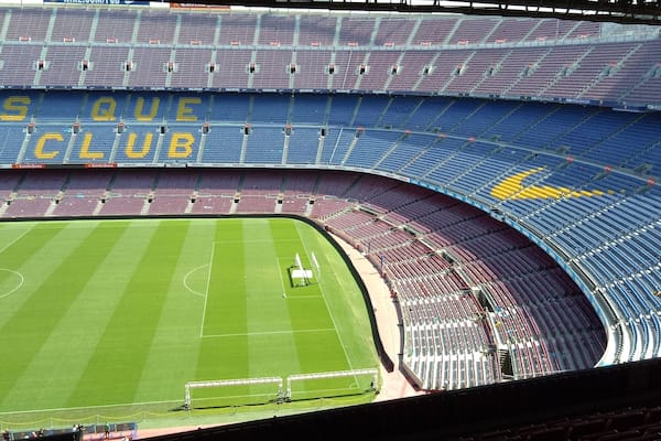 Lors d’une visite du stade mythique du FC Barcelone