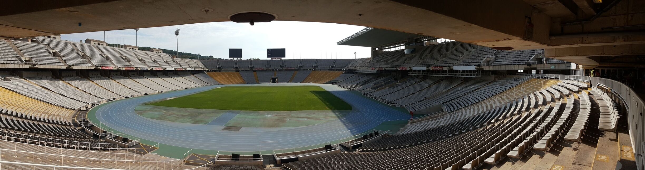 Olympic Stadium, Barcelona with Mont Juic close by. 