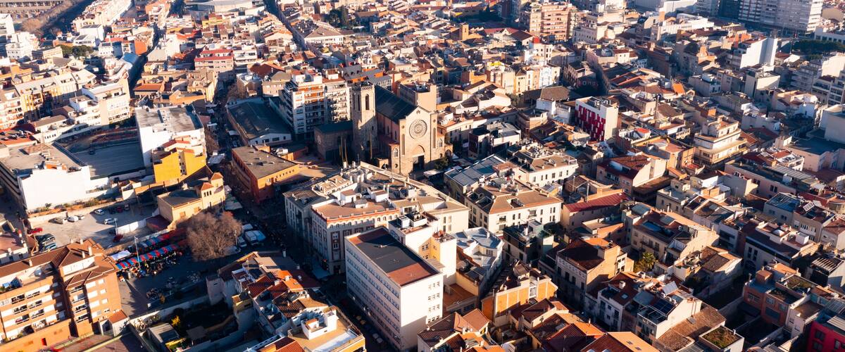 Top view of the city of Granollers. Catalonia. Spain